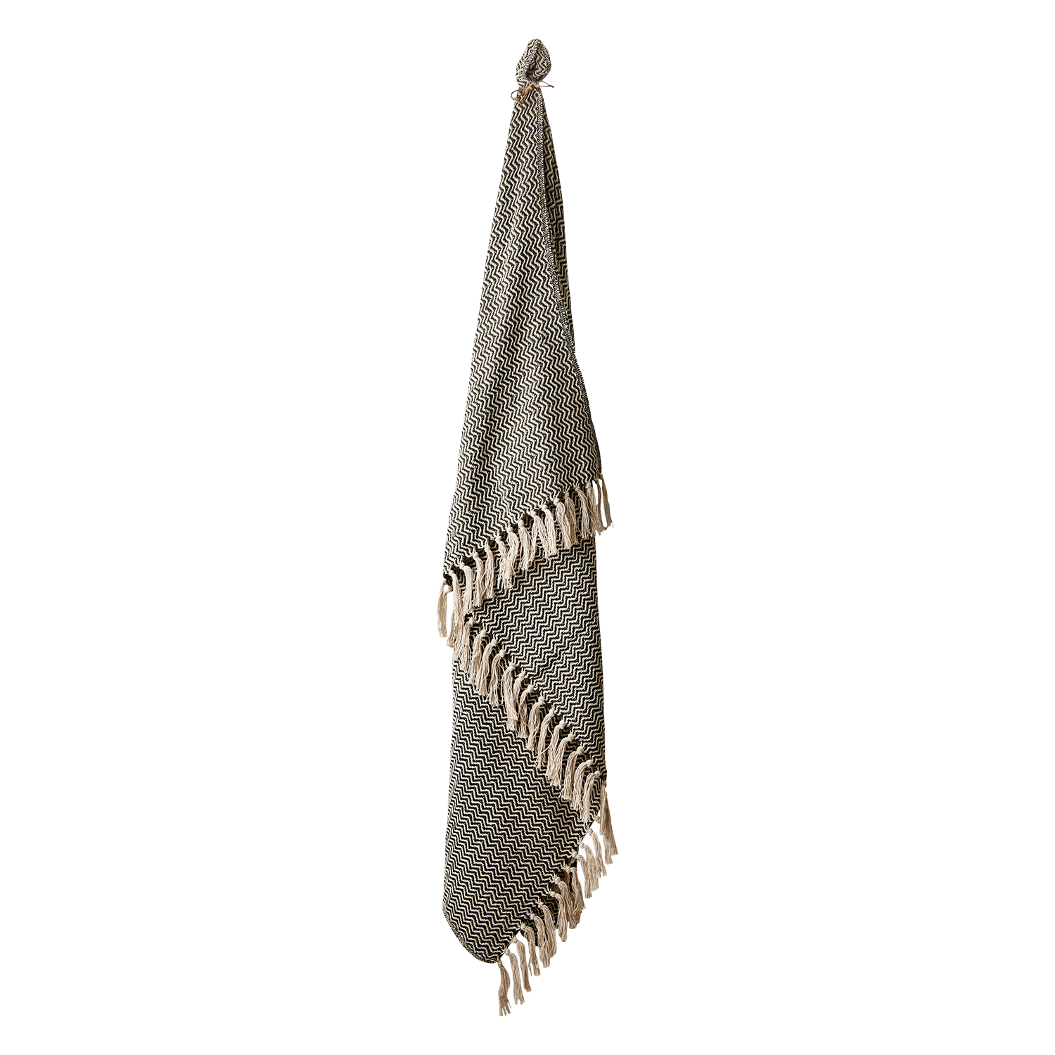 ANNA Blanket, Olive green/off white Affari of Sweden