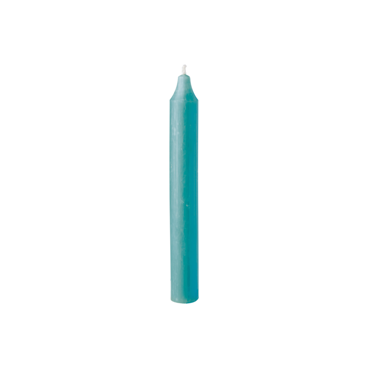 RUSTIC Taper candle, Turquoise