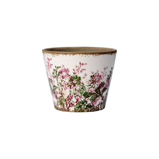 SPRING Pot, White/green/pink