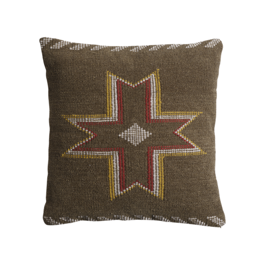 FLORIAN Cushion cover, Green/off white