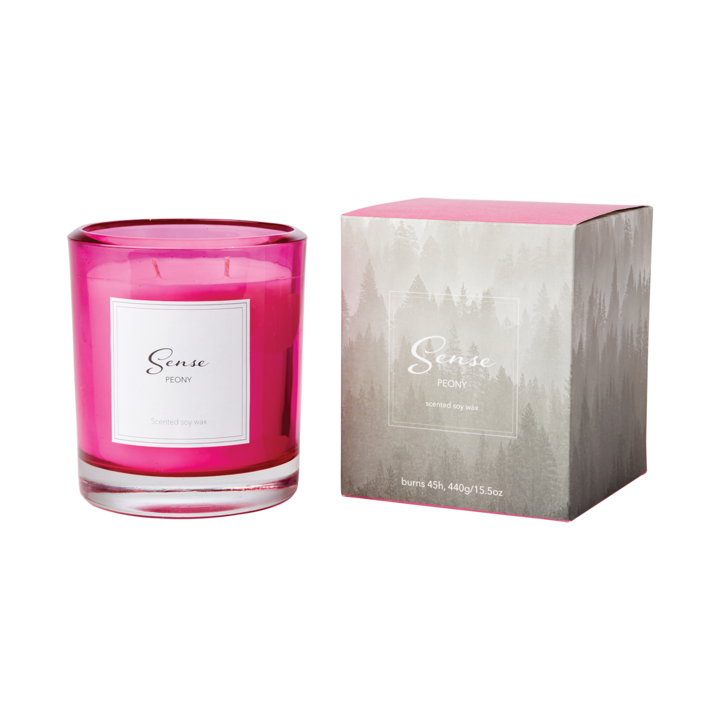 SENSE Scented candle Peony, Hot pink