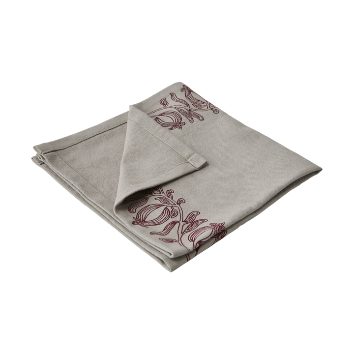 FLISA Napkin, Natural/burgundy