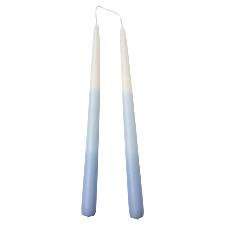 COLOURED TAPER Taper candle, Blue/white