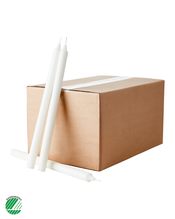 WHITE Taper candle, White