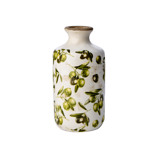 OLIVE Vase, White/green