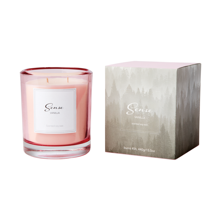 SENSE Scented candle Vanilla, Light pink