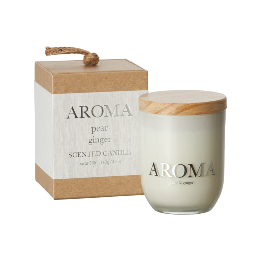 AROMA Scented candle S Pear & ginger, Brown/white