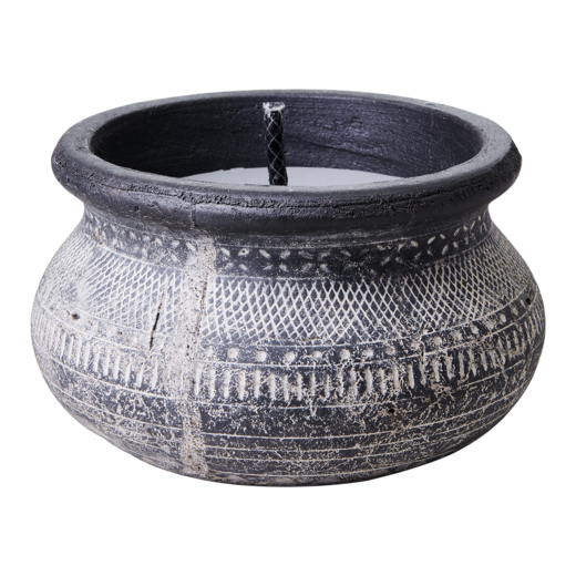 EVENT Pot with outdoor candle, Black/beige