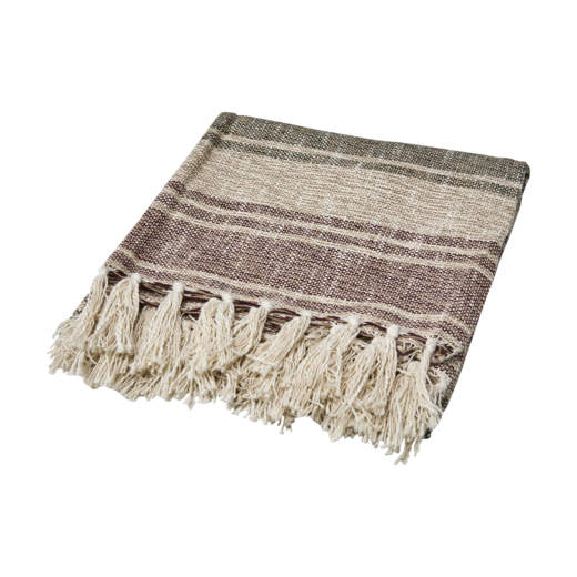 NILLA Blanket, Natural/green/brown