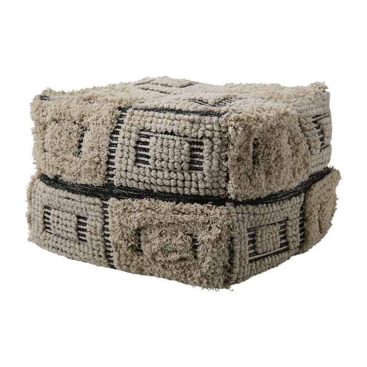 MINNA Puf, Blanco crudo/negro