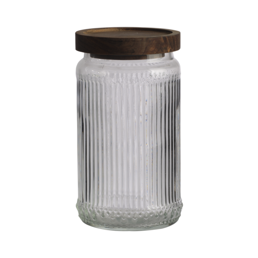 KALLE Jar with lid, Clear/brown