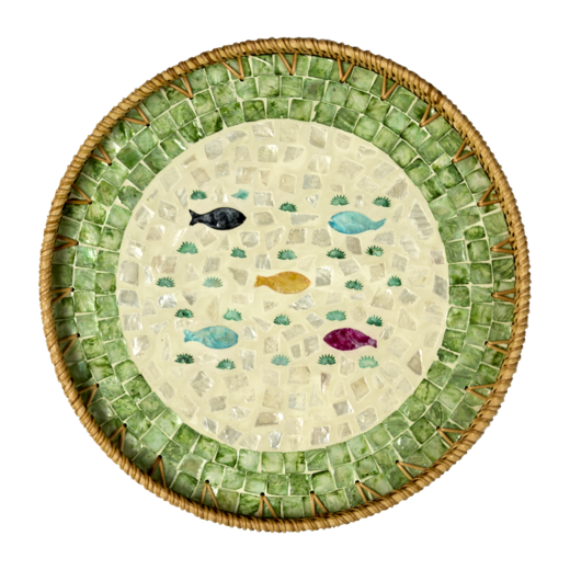 SUNNY Tray, Natural/multi colour