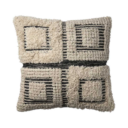 MINNA Cushion cover, Off white/black