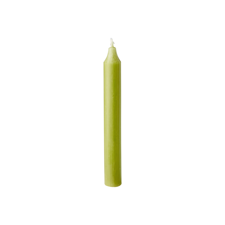 RUSTIC Taper candle, Olive green