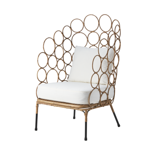 RIVIERA Armchair including cushions, Natural