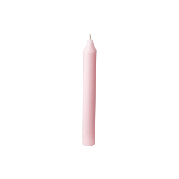 RUSTIC Taper candle, Light pink