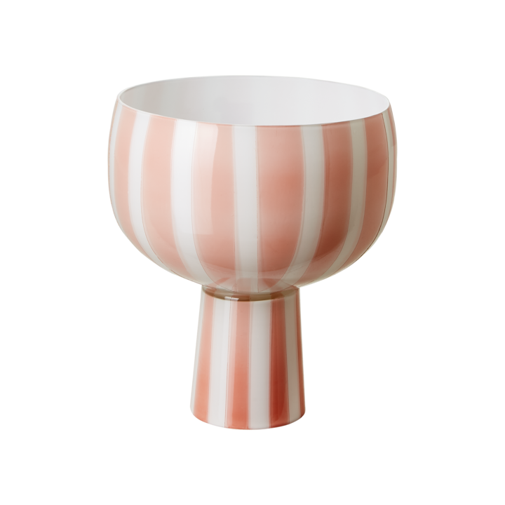 CIRCUS Bowl on foot, Peach/white