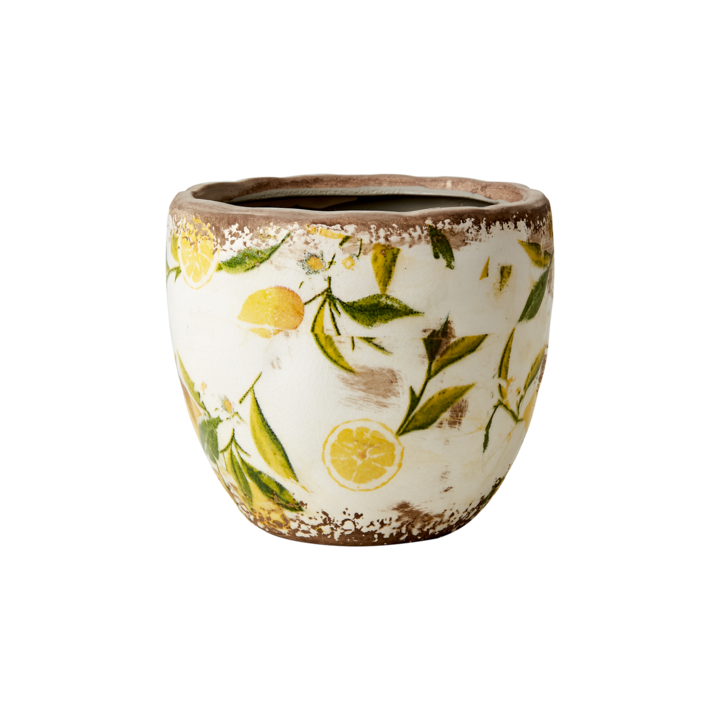 LEMONA Kruka XS, Vit/grön/gul