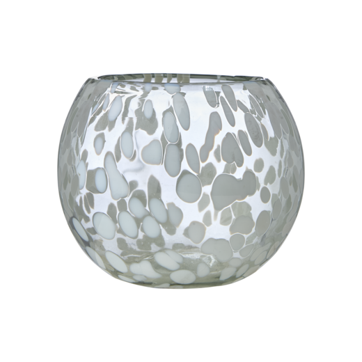 PARTY Portavela tea light M, Blanco/azul hielo