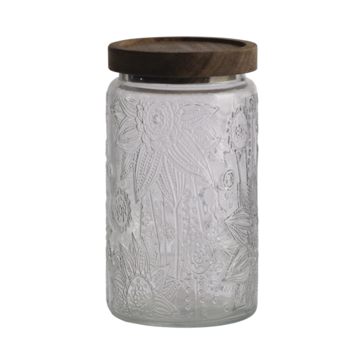 KALLE Jar with lid, Clear/brown