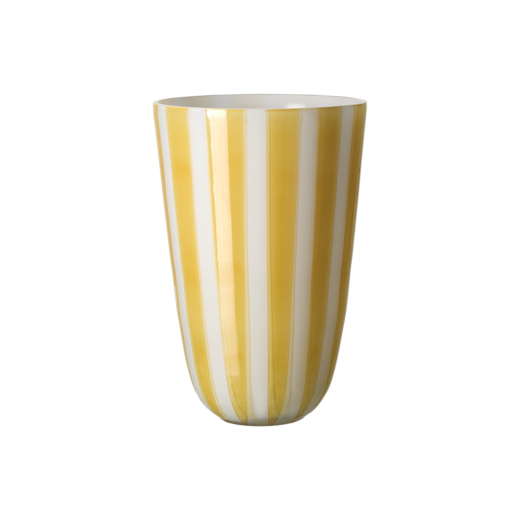 CIRCUS Vase, Yellow/white