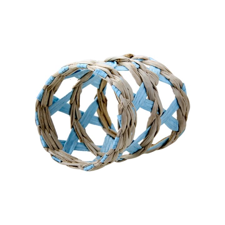 JILL Napkin ring, set of 4, Clear/light blue/natural