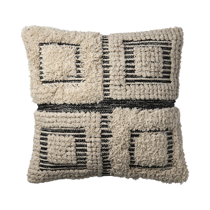 MINNA Cushion cover, Off white/black