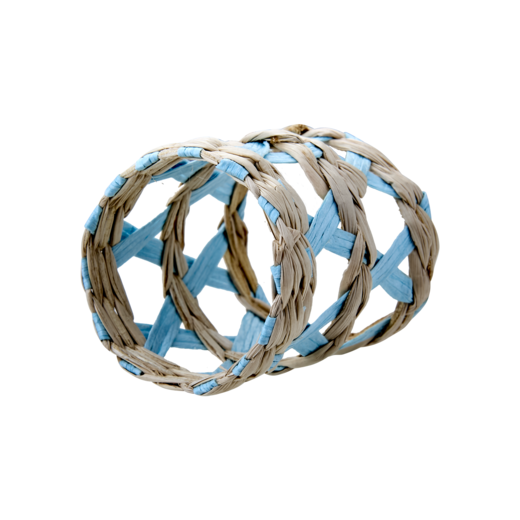 JILL Napkin ring, set of 4, Clear/light blue/natural