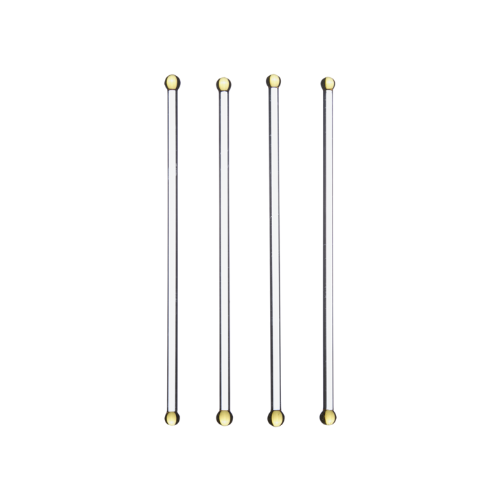 COCKTAIL Drinking rod, 4-pack, Clear/yellow