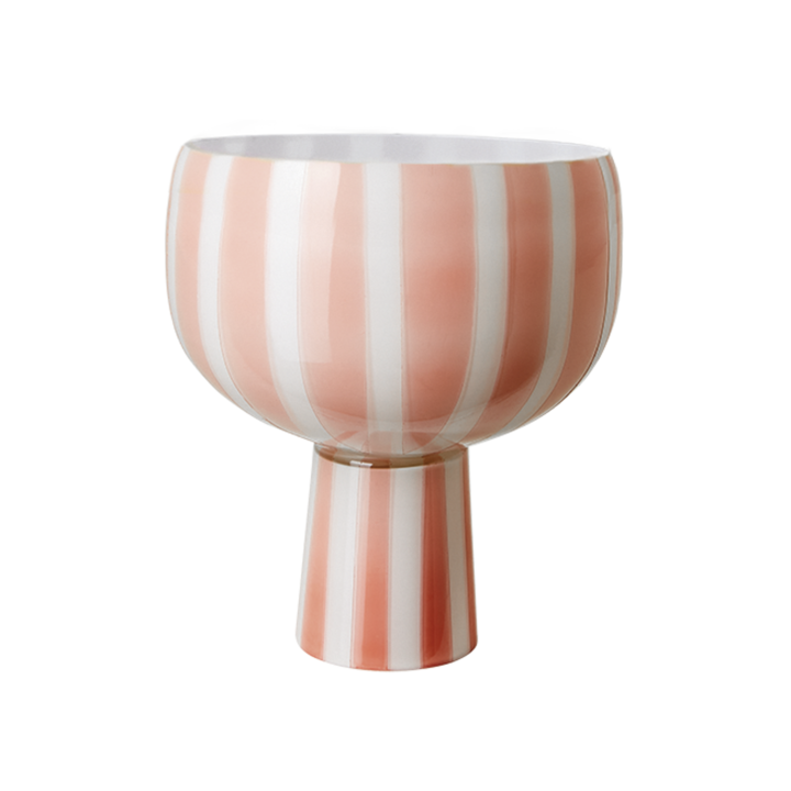 CIRCUS Schale mit Fuß, Pfirsich/weiß