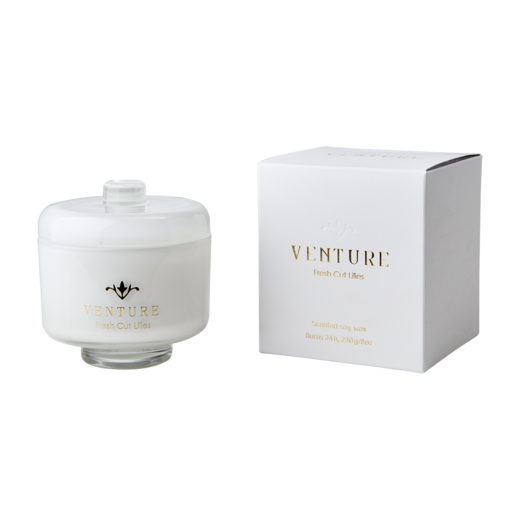 VENTURE Scented candle Fresh cut lilies, White