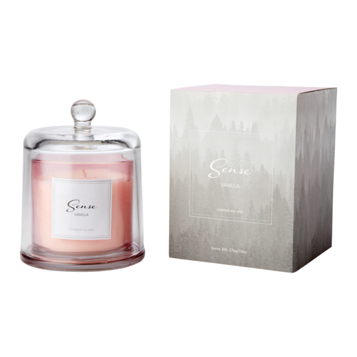 SENSE Scented candle with bell jar Vanilla, Light pink