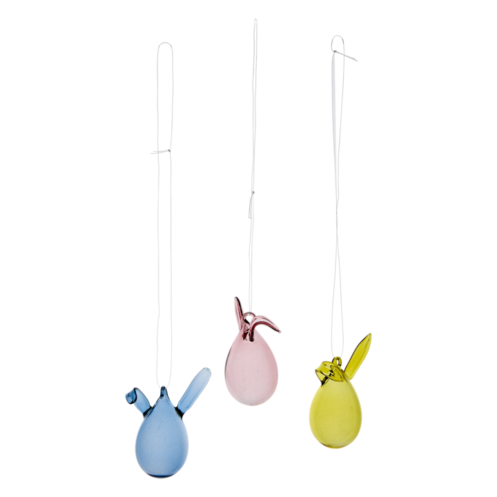 BUNNY Easter decoration, 3-pack, Pink/yellow/blue