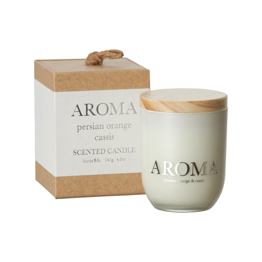 AROMA Scented candle S Persian orange & cassis, Brown/white