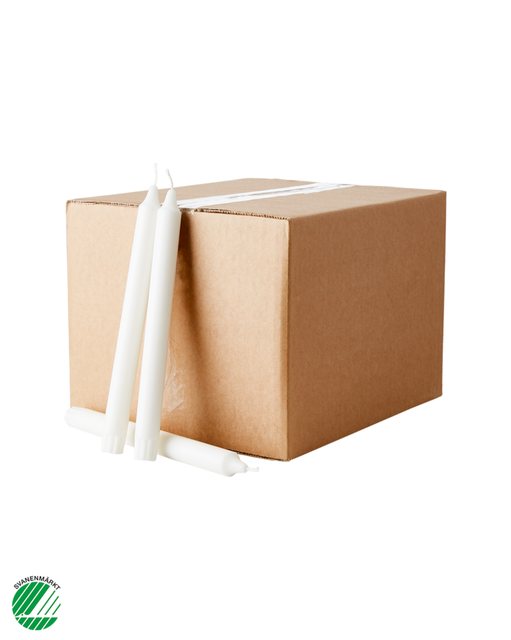 WHITE Taper candle, White