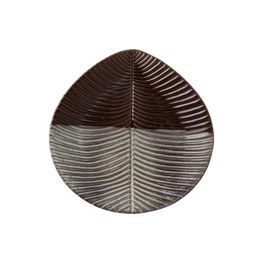 VILLE Plate, Brown/off white