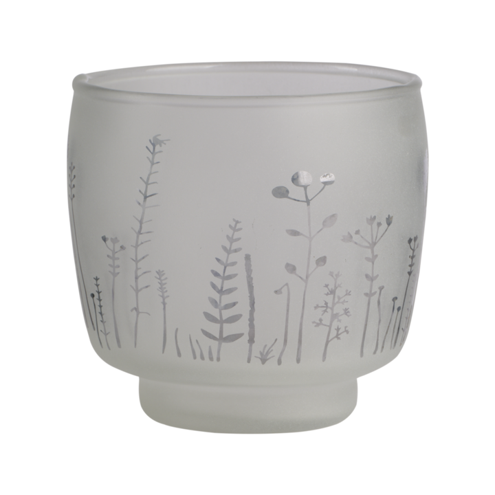 LEAF Tea light holder, White/brown