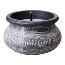 EVENT Pot with outdoor candle, Black/beige