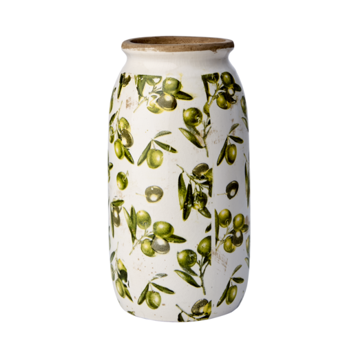 OLIVE Vase, White/green