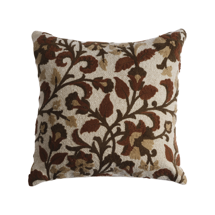 AGNES Cushion cover, Brown/white
