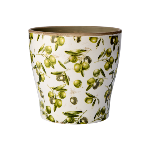 OLIVE Pot, White/green