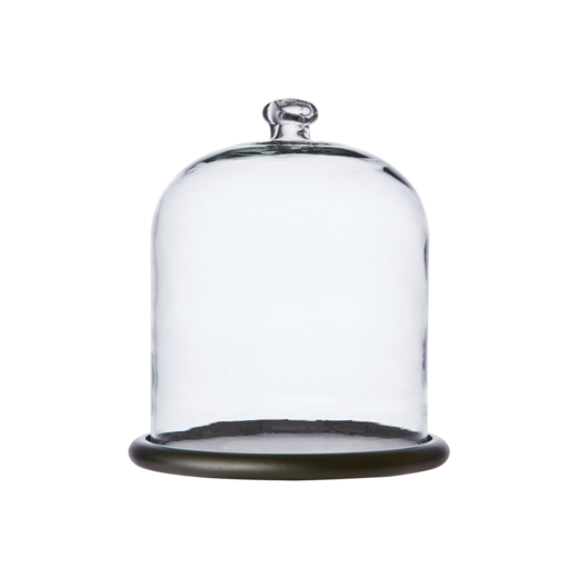 BELLA Bell jar with tray M, Clear/black