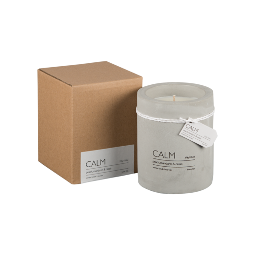 CALM Scented candle M Peach, mandarin & cassis, Brown/grey