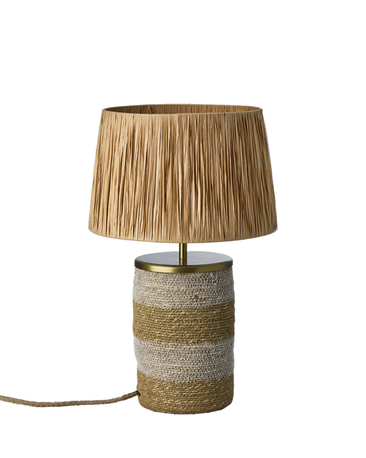 LANDO Tischlampe, Weiß/natur