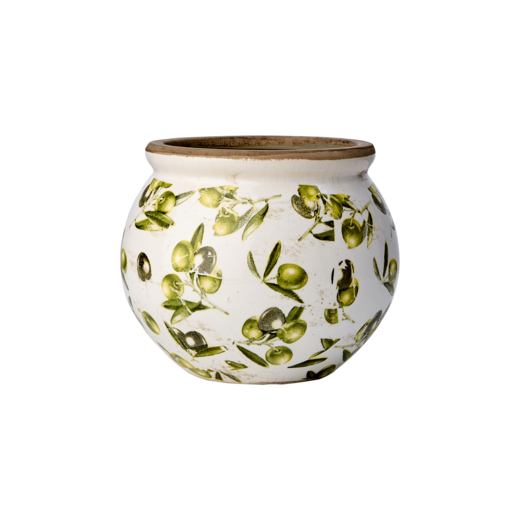 OLIVE Pot, White/green