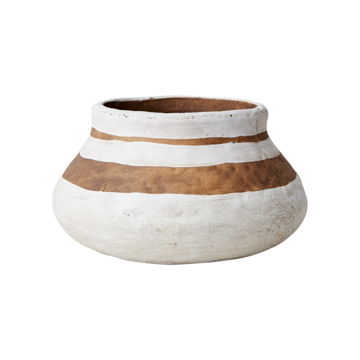 CAMILLE Pot S, White/brown