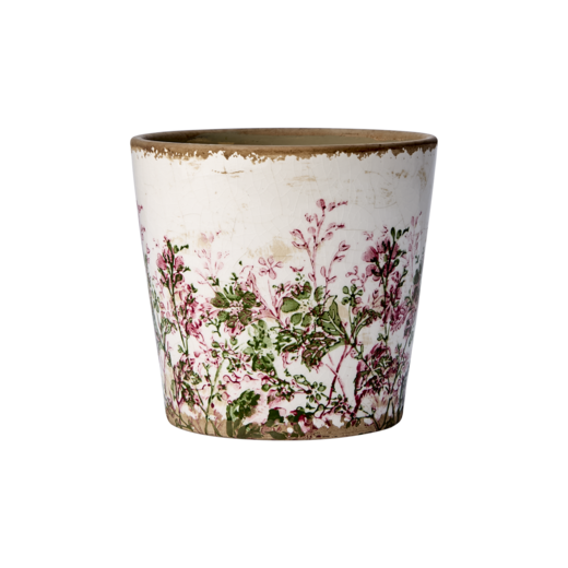 SPRING Pot, White/green/pink