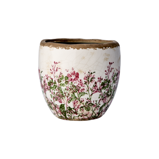 SPRING Pot, White/green/pink