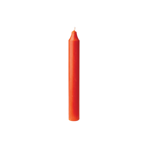 RUSTIC Taper candle, Dark orange