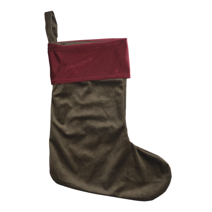 VELVET Christmas stocking, Green